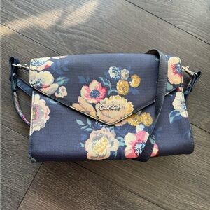 Catch kidston cross body bag blue with flowers
